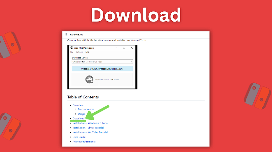 Click the Download button in the Table of Contents