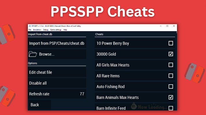 how to use ppsspp cheats