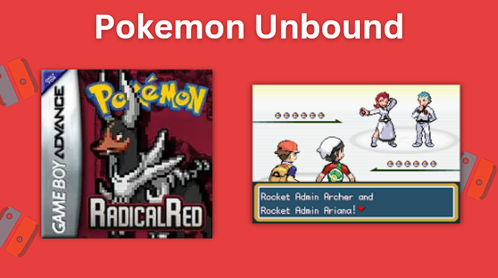 Pokemon Radical Red boxart and screenshot