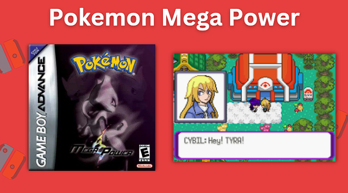 Pokemon Mega Power boxart and screenshots of gameplay