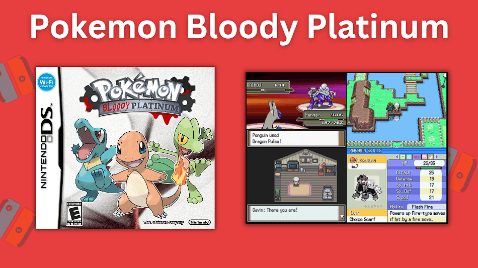 Pokemon Bloody Platinum gameplay and boxart