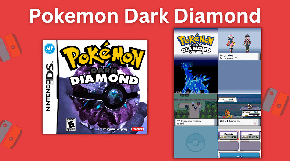 Pokemon Dark Diamond boxart and gameplay screenshots
