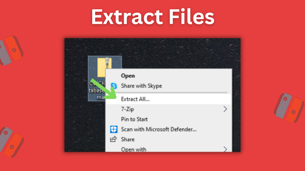 Extract the downloaded folder's files