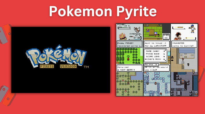 Pokemon Pyrite version screenshots.