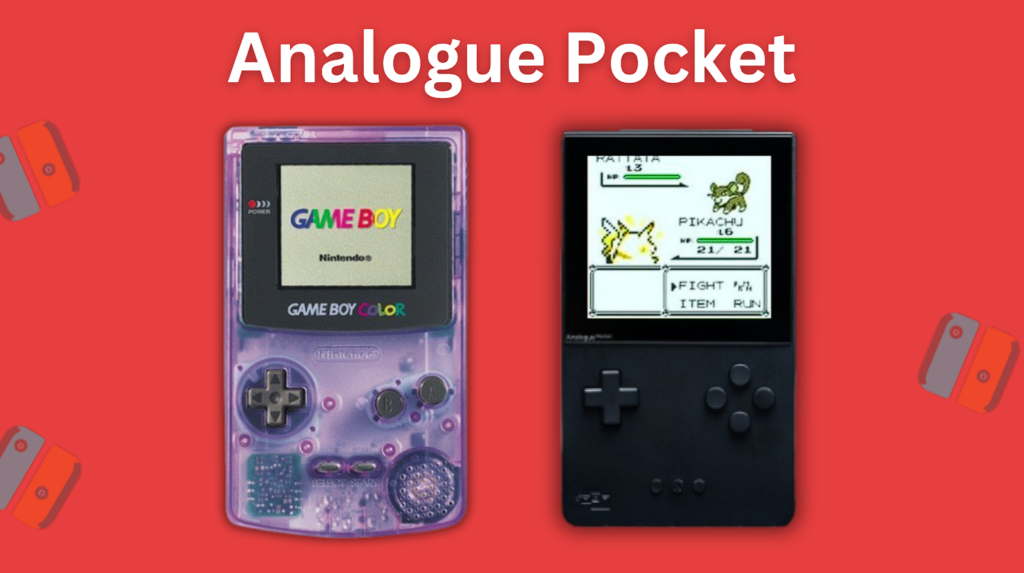 The Analogue Pocket next to a GameBoy Color