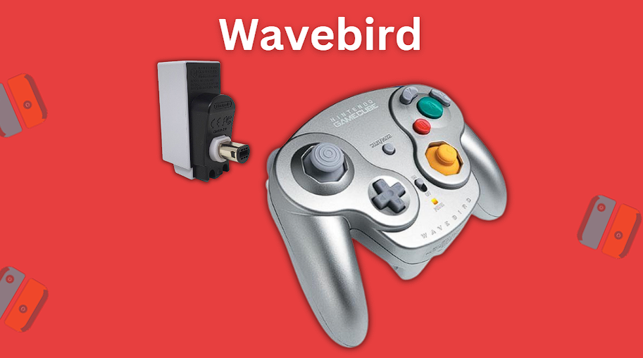 The WaveBird wireless GameCube controller with the adapter
