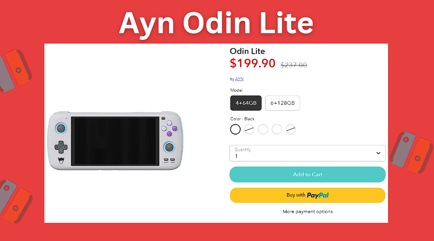 The Ayn Odin Lite listing on their website
