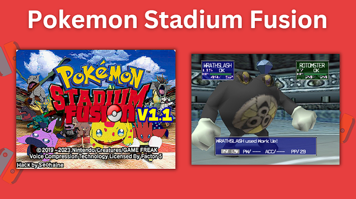 Pokemon Stadium fusion is a ROM hack of Pokemon Stadium 64
